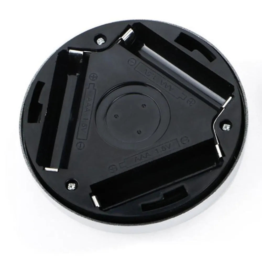 Silver wireless motion sensor night light with PC plastic lampshade measuring 80mm