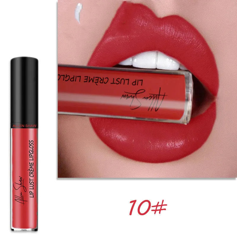 Lipstick bullet in silky cream texture showing one of twelve available mineral-based lip glaze shades.