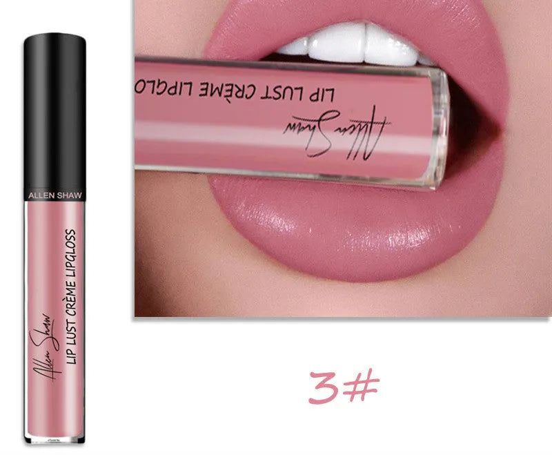 Lipstick bullet in silky cream texture showing one of twelve available mineral-based lip glaze shades.
