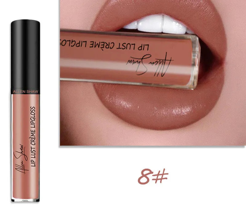 Lipstick bullet in silky cream texture showing one of twelve available mineral-based lip glaze shades.