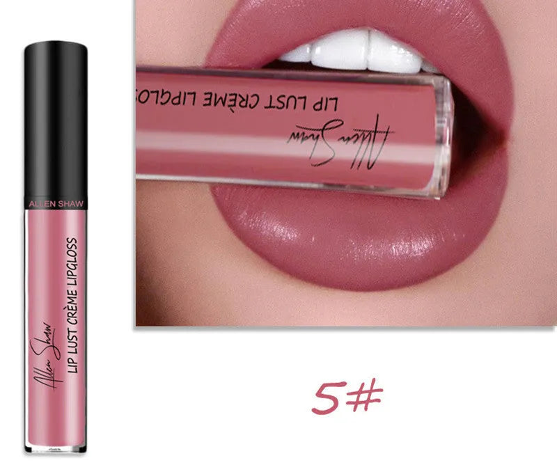 Lipstick bullet in silky cream texture showing one of twelve available mineral-based lip glaze shades.