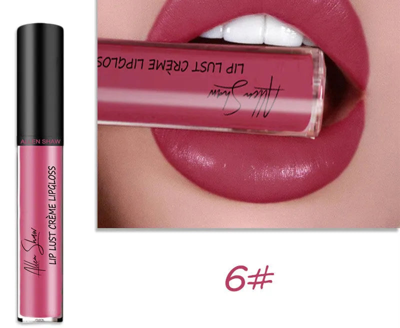Lipstick bullet in silky cream texture showing one of twelve available mineral-based lip glaze shades.