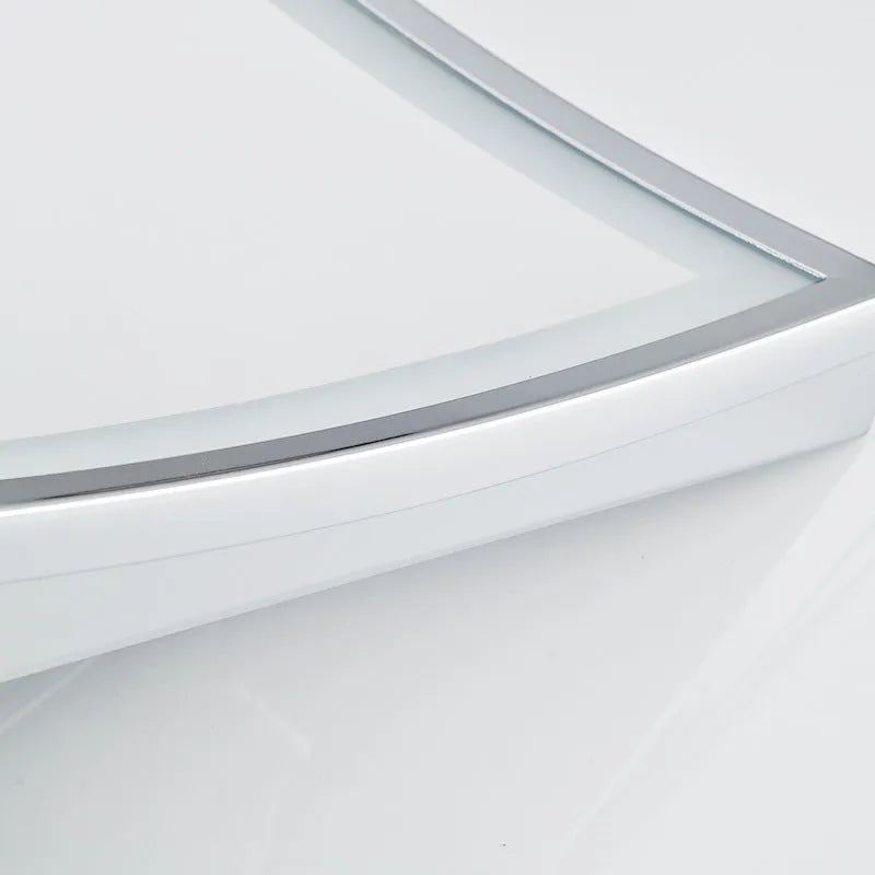 8.5 inch round silver makeup mirror with stainless steel folding frame in choice of four finishes
