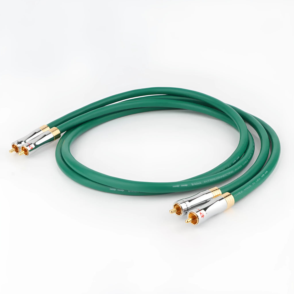 Silver-plated 4-core RCA audio cable with Budweiser connectors for CD decoder to amplifier connections