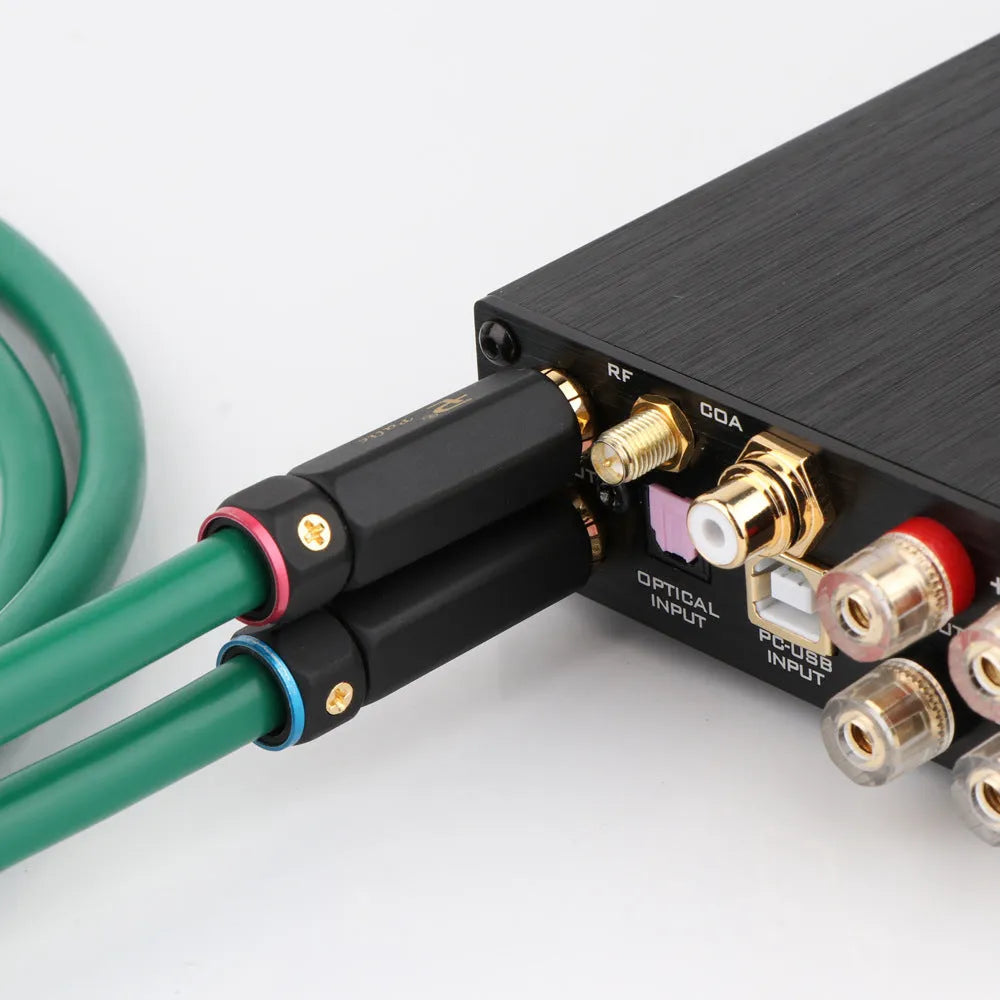 Silver-plated 4-core RCA audio cable with Budweiser connectors for CD decoder to amplifier connections