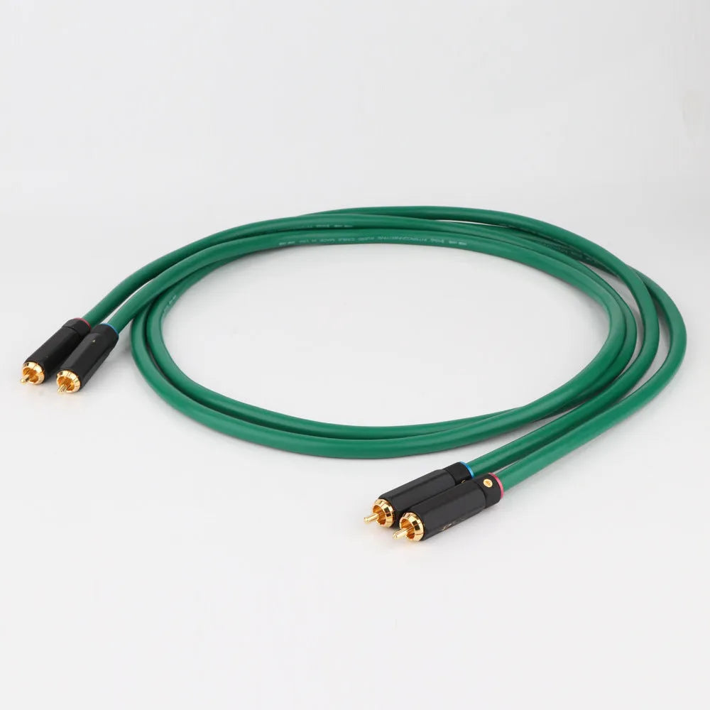 Silver-plated 4-core RCA audio cable with Budweiser connectors for CD decoder to amplifier connections