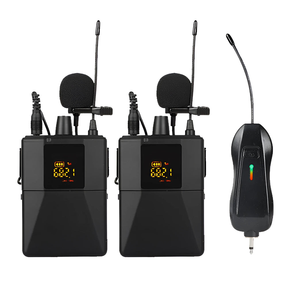 Little Bee X3 black wireless lavalier microphone with a clothing clip.