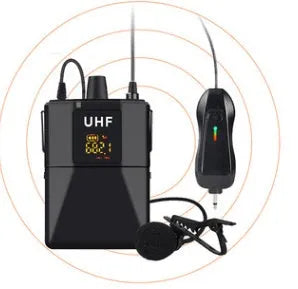 Little Bee X3 black wireless lavalier microphone with a clothing clip.