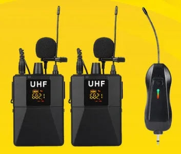 Little Bee X3 black wireless lavalier microphone with a clothing clip.