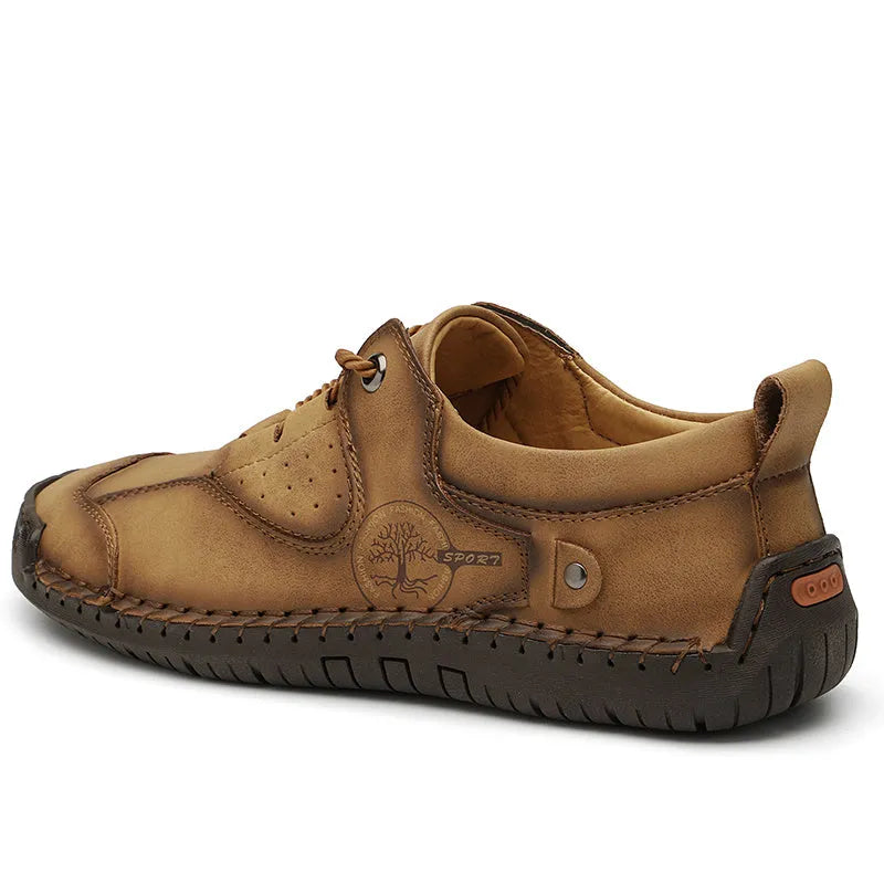 Men's plain pattern microfiber casual leather shoes with round toe in black, gold and khaki colour options