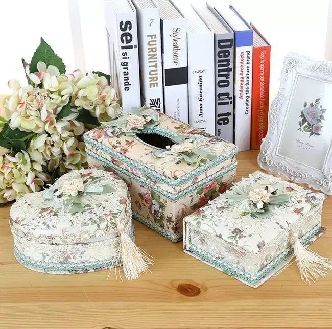 Ceramic dual-purpose tissue and jewellery storage box in bright colour options