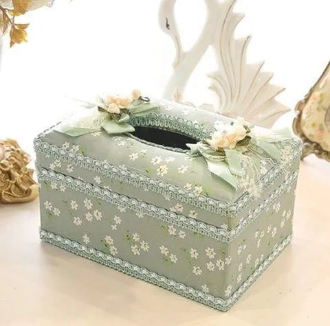 Ceramic dual-purpose tissue and jewellery storage box in bright colour options