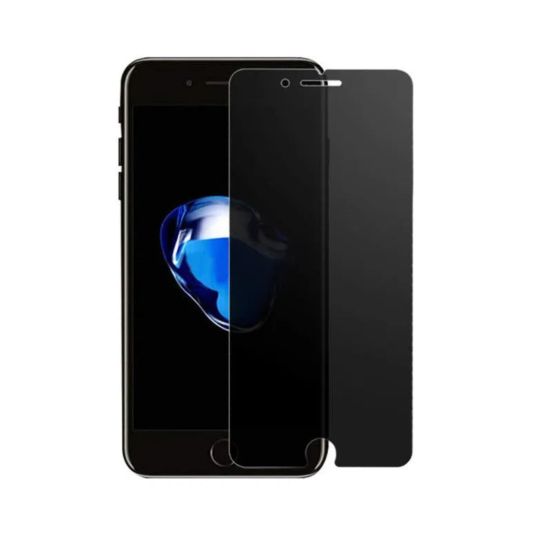 Full screen anti-peeping tempered glass screen protector for iPhone on a table