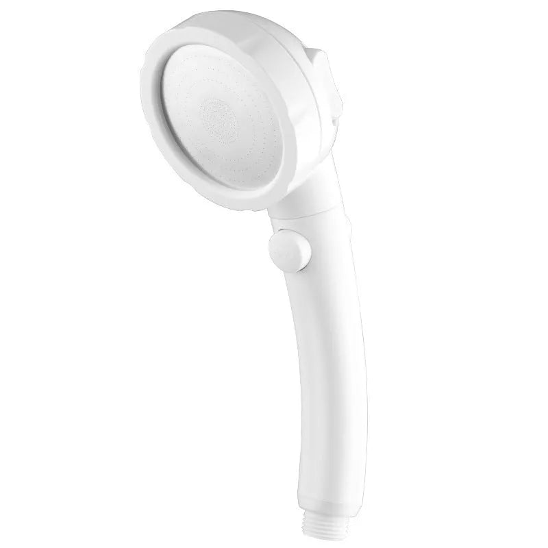 Blue ABS plastic handheld shower head with universal 4-point bathroom fitting interface