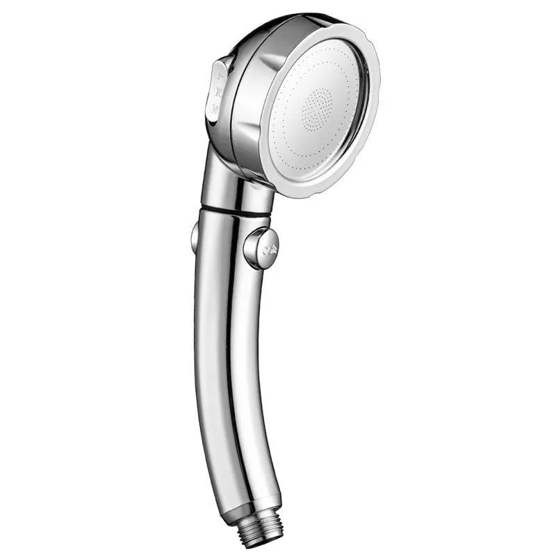 Blue ABS plastic handheld shower head with universal 4-point bathroom fitting interface