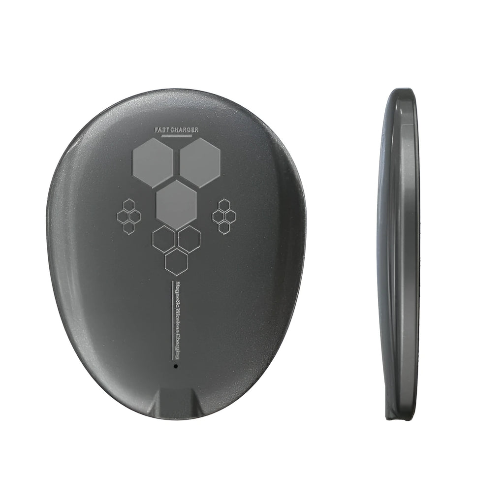 Black magnetic wireless charger with TYPE-C cable for 1200mA fast charging
