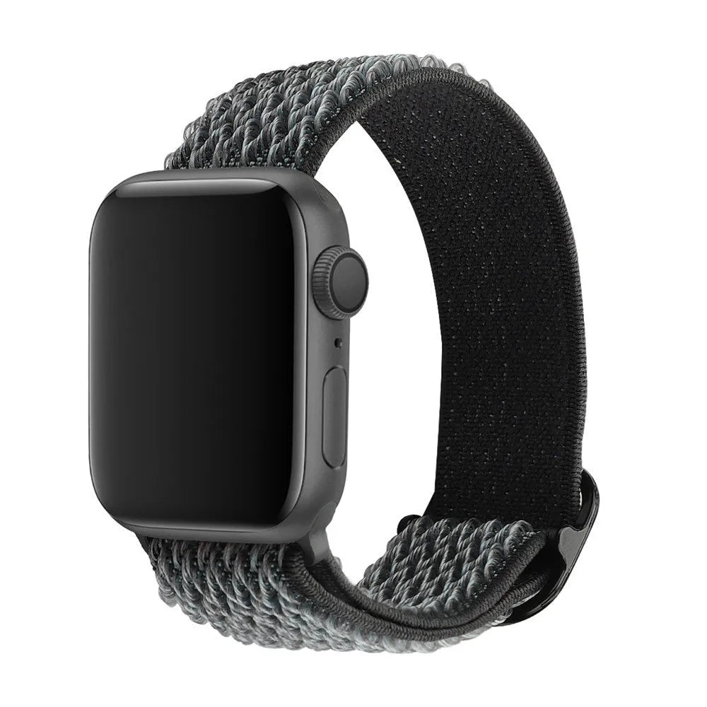 Braided nylon elastic strap for Apple Watch in wave pattern design