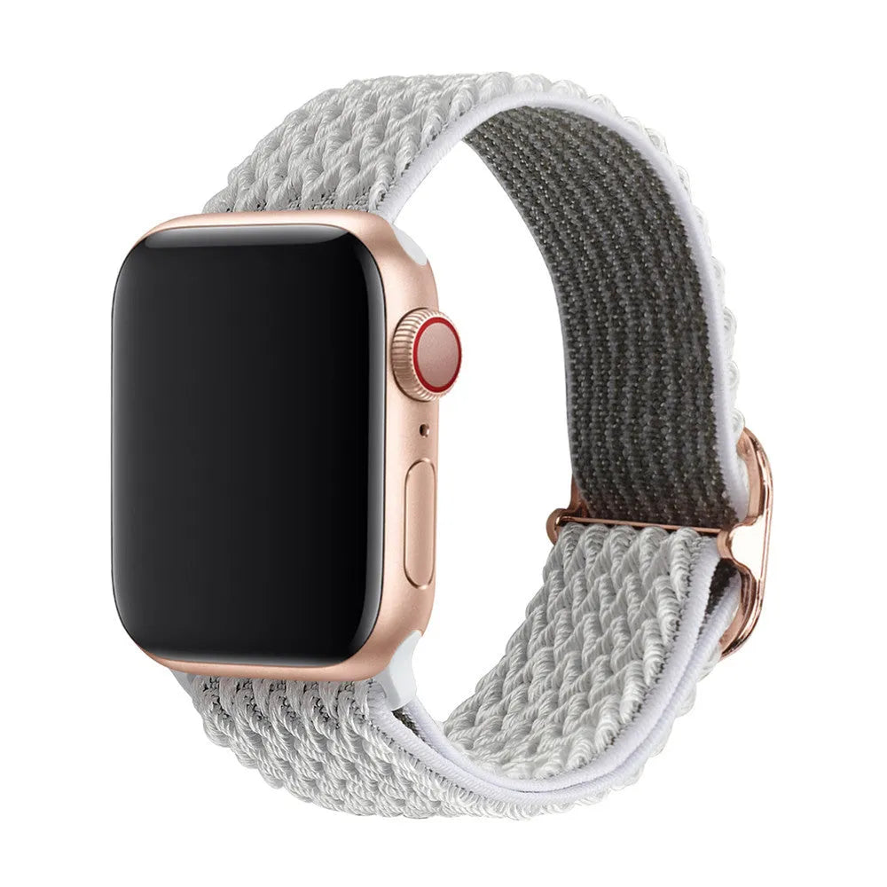 Braided nylon elastic strap for Apple Watch in wave pattern design