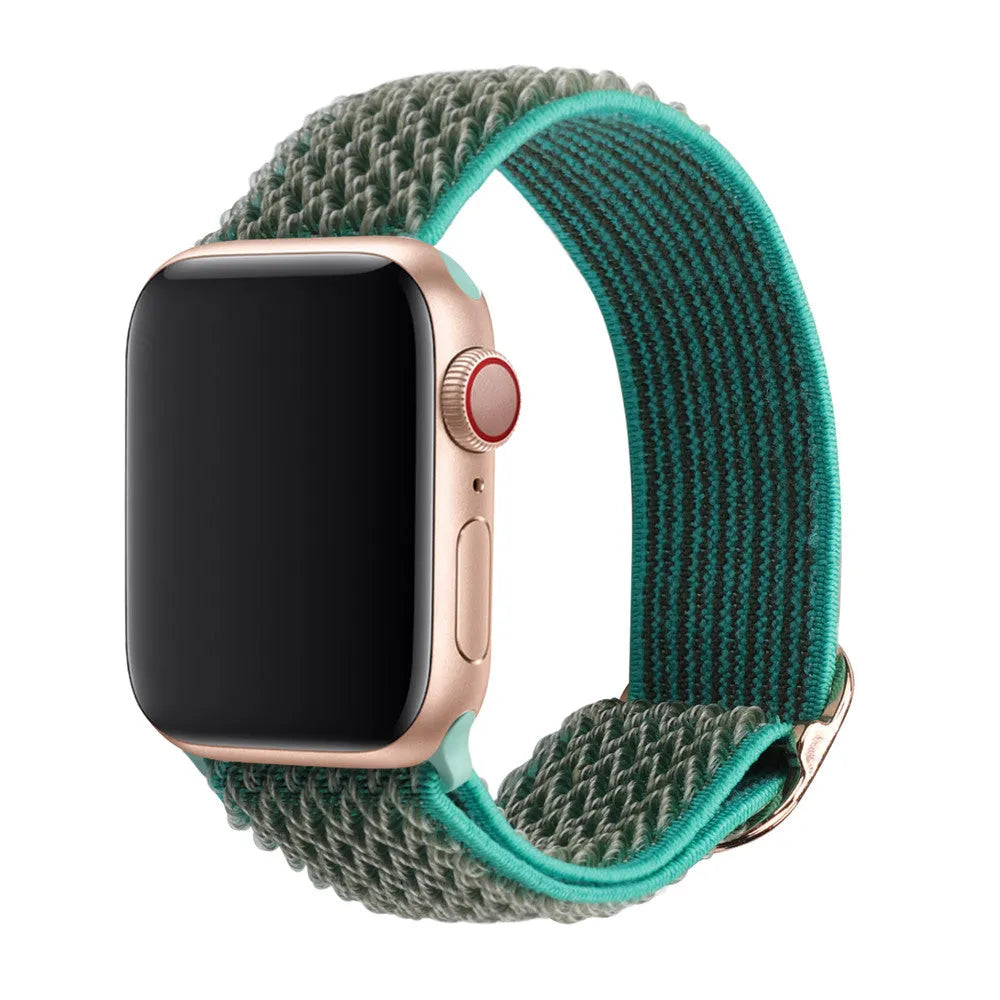 Braided nylon elastic strap for Apple Watch in wave pattern design