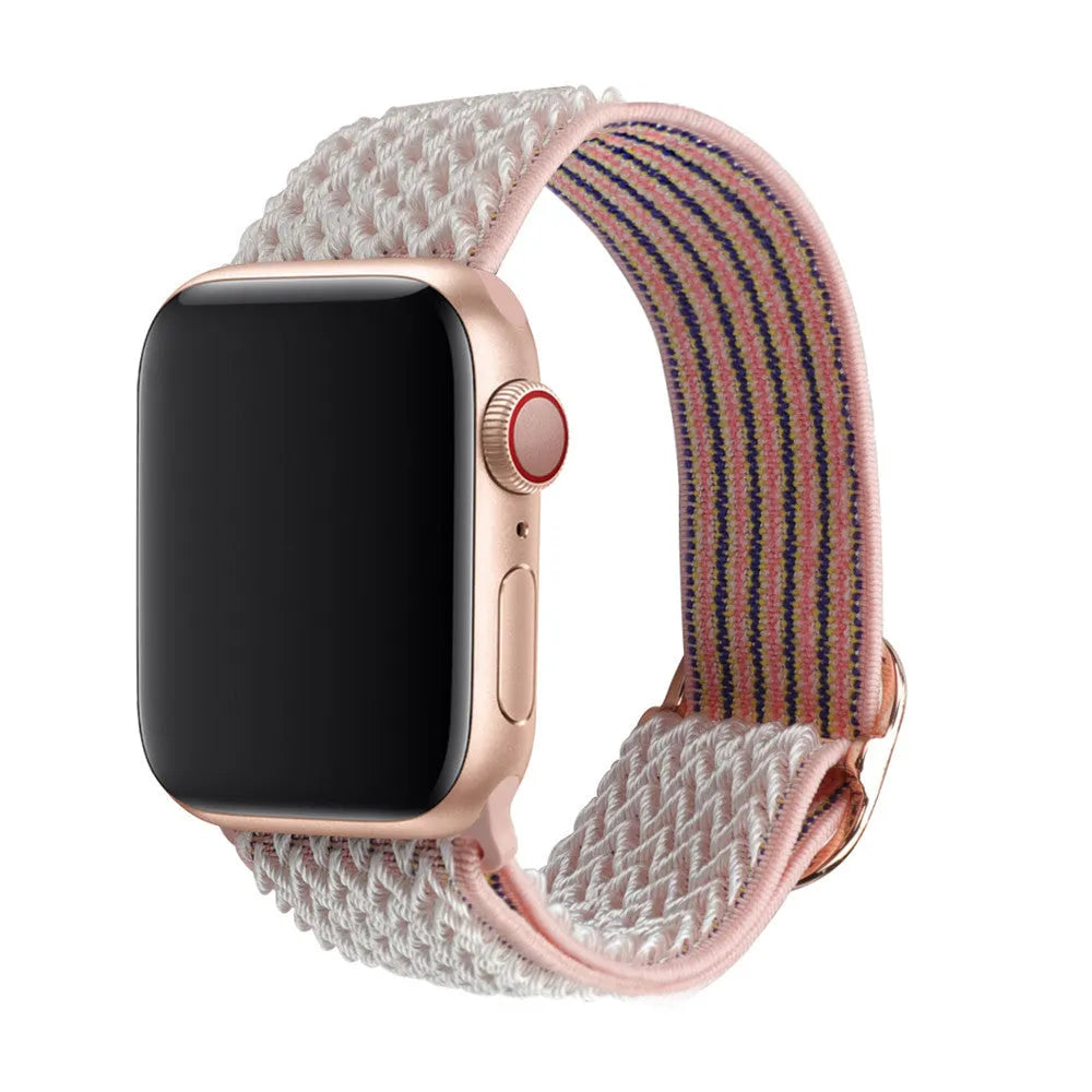Braided nylon elastic strap for Apple Watch in wave pattern design