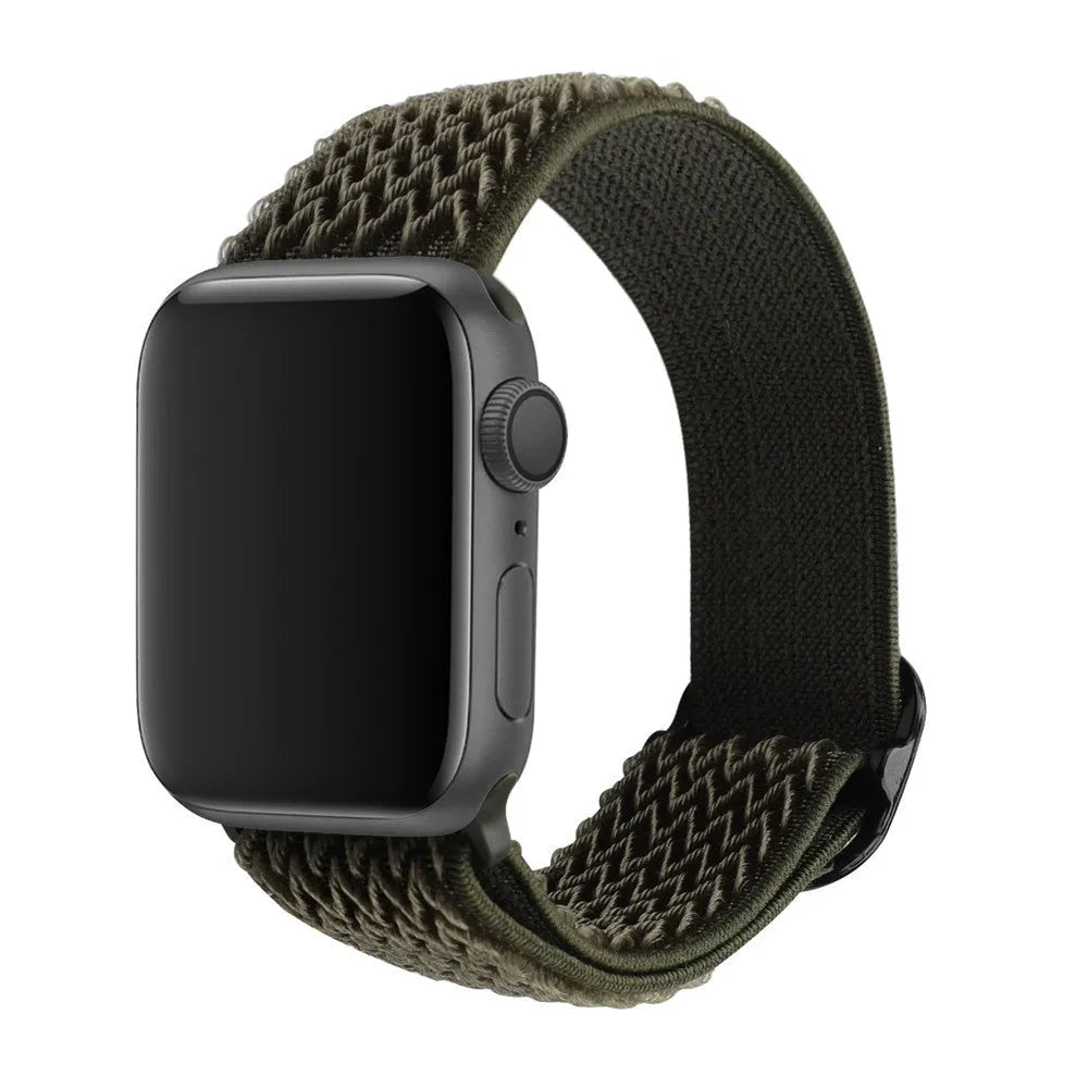 Braided nylon elastic strap for Apple Watch in wave pattern design