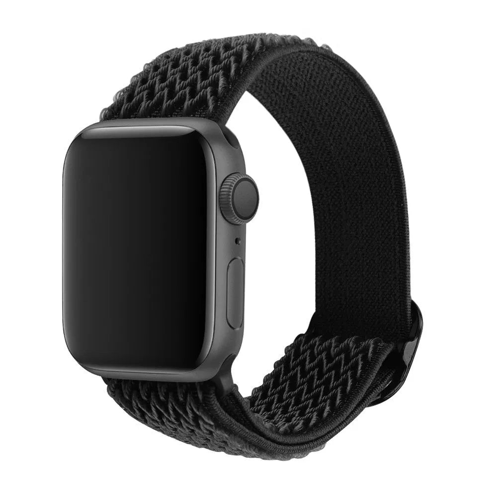 Braided nylon elastic strap for Apple Watch in wave pattern design