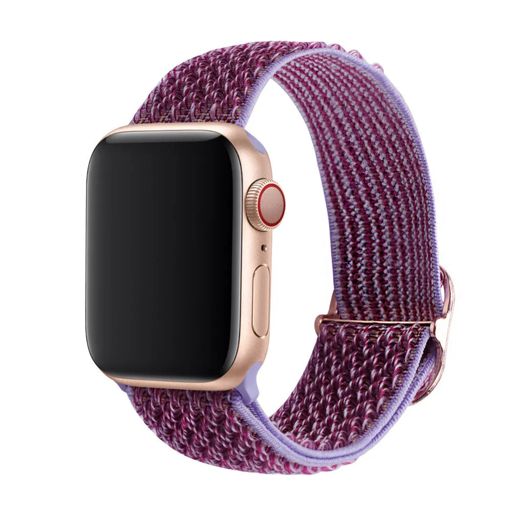 Braided nylon elastic strap for Apple Watch in wave pattern design