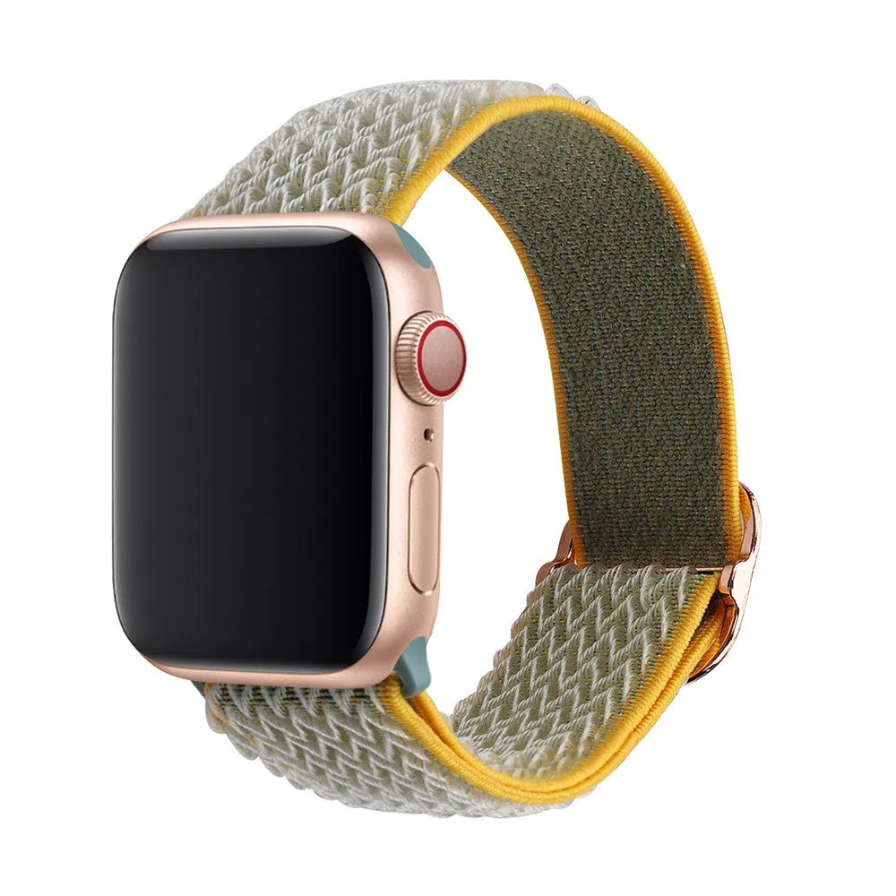 Braided nylon elastic strap for Apple Watch in wave pattern design