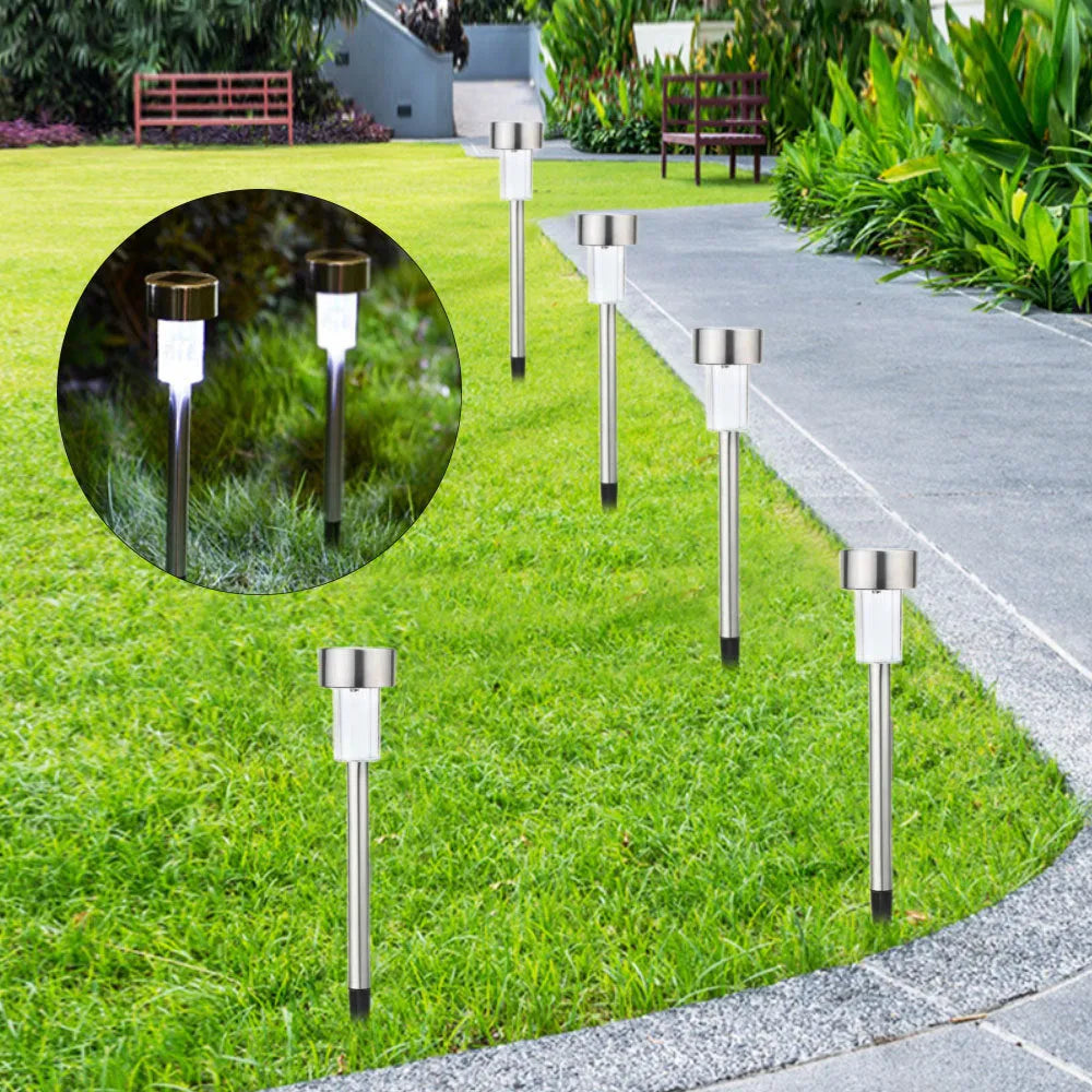 Stainless steel waterproof garden light with LED illumination for outdoor landscape use