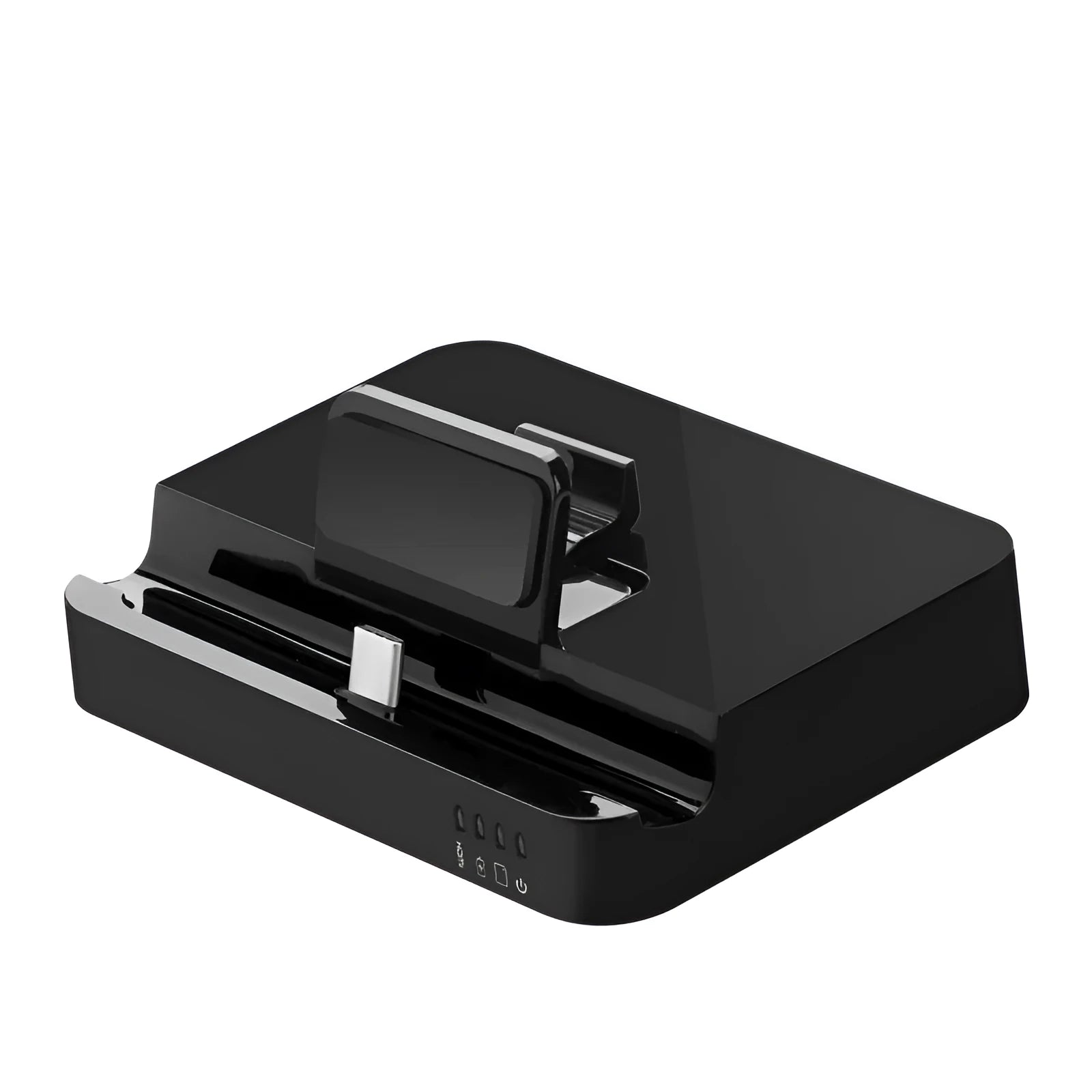 Black base mobile phone to HD converter dock with 5Gbps transmission rate