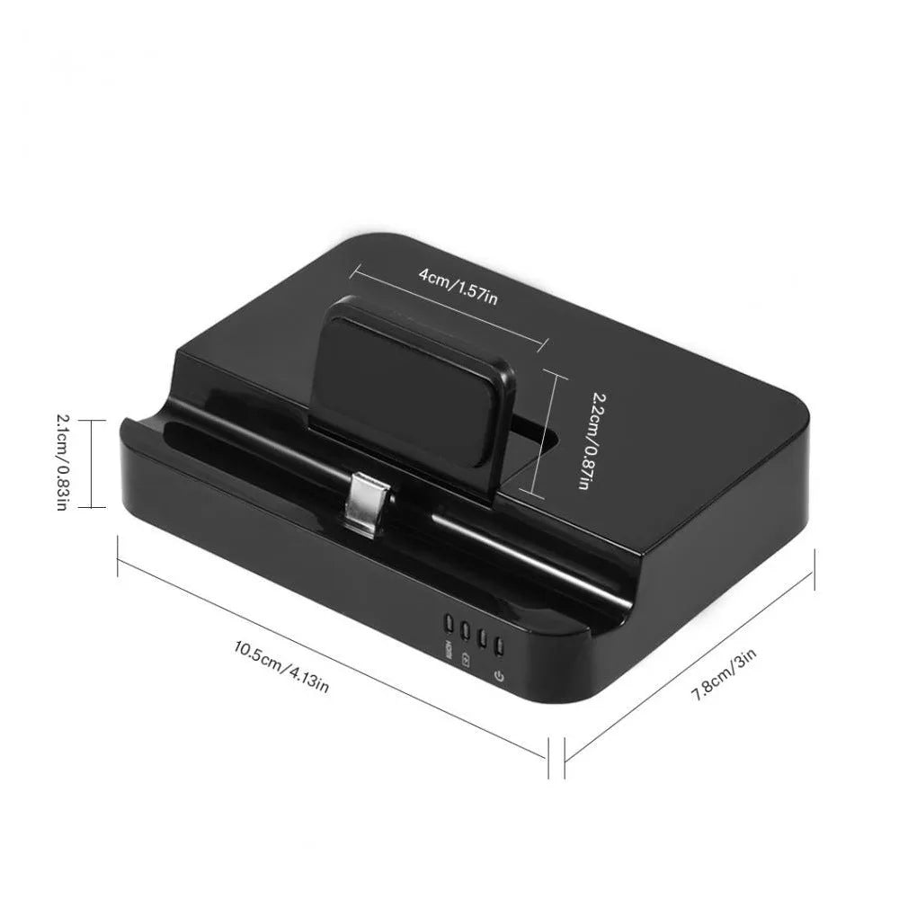 Black base mobile phone to HD converter dock with 5Gbps transmission rate