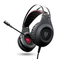 Black USB wired computer headset with microphone for desktop and notebook PC use