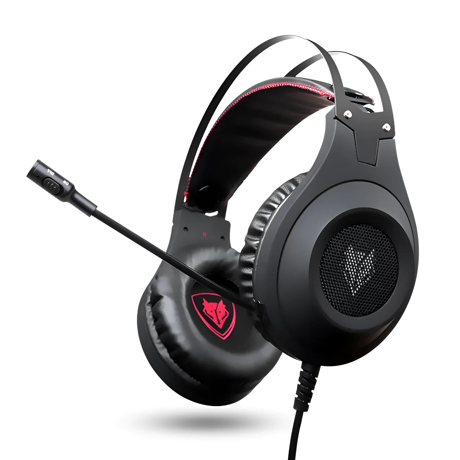 Black USB wired computer headset with microphone for desktop and notebook PC use
