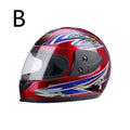 Men's full face motorcycle helmet with anti-fog lens and detachable bib in plastic construction