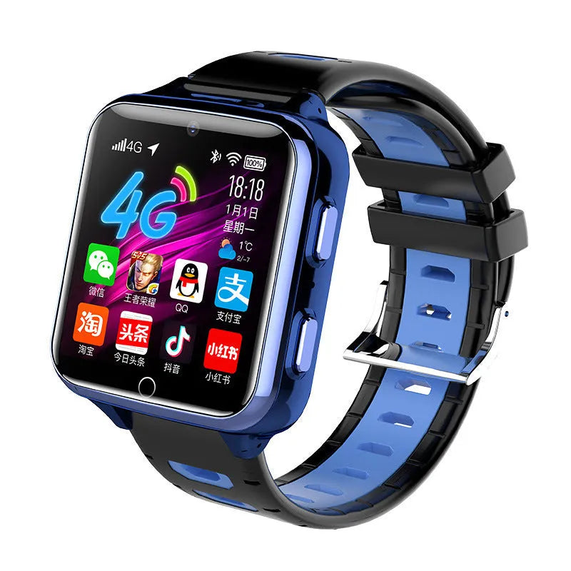 Children's smart watch with 1.54-inch touchscreen in black, blue or pink colours with silicone sport strap