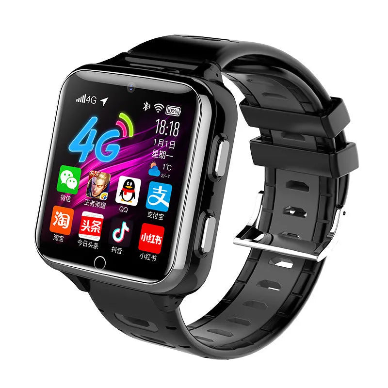 Children's smart watch with 1.54-inch touchscreen in black, blue or pink colours with silicone sport strap