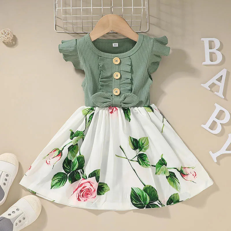 Toddler girls sleeveless summer dress available in multiple colours and sizes 80-120cm