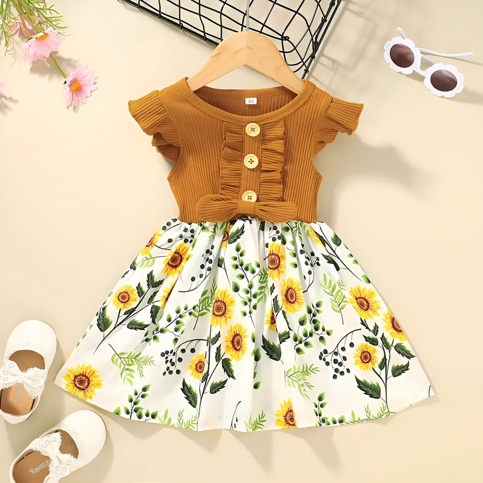 Toddler girls sleeveless summer dress available in multiple colours and sizes 80-120cm