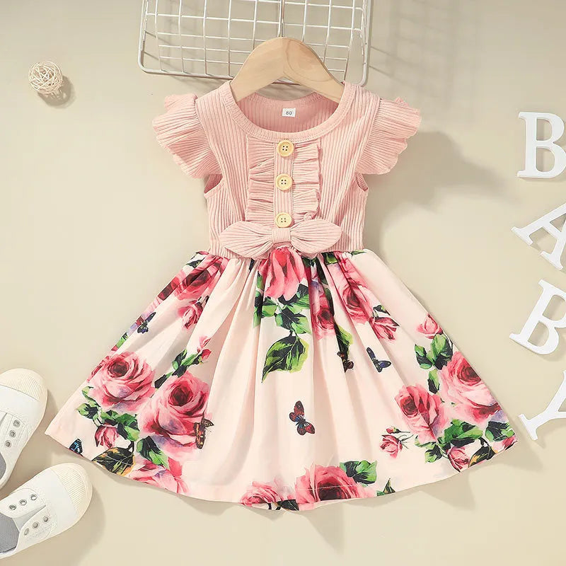 Toddler girls sleeveless summer dress available in multiple colours and sizes 80-120cm