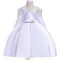 Girls polyester dress with lace detail in red colour for toddler sizing