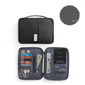 Waterproof cationic passport cover in multiple sizes and colours including black, blue, grey, and pink