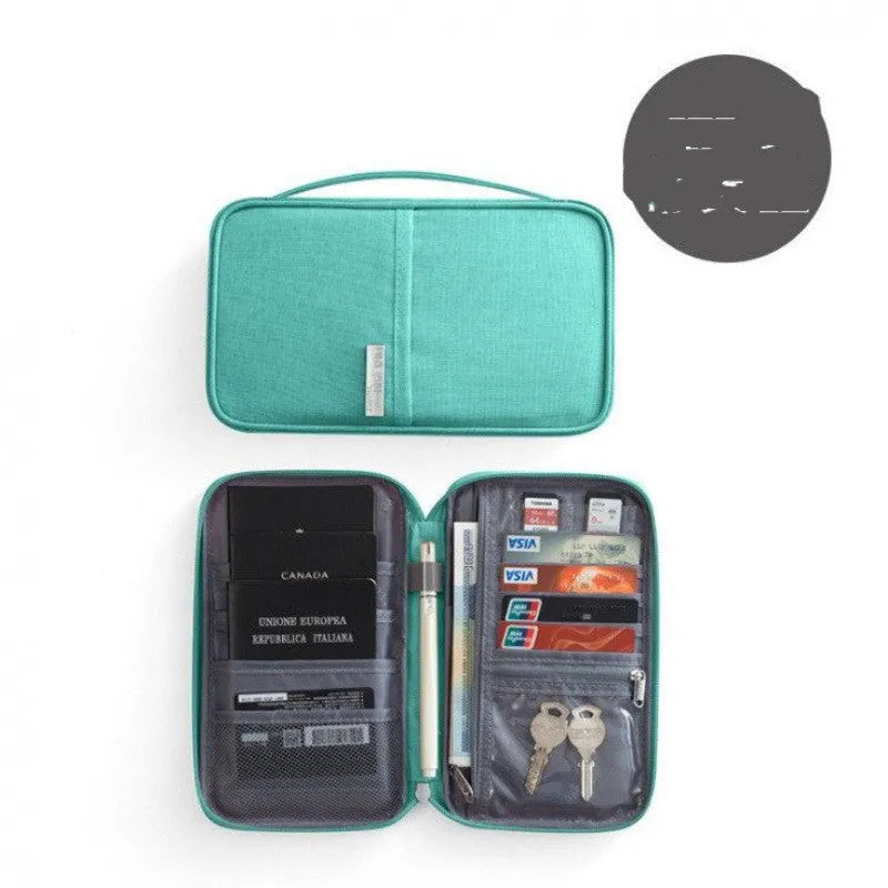 Waterproof cationic passport cover in multiple sizes and colours including black, blue, grey, and pink
