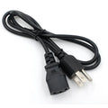 Black American standard plug power cord with 1.2 metre cable length