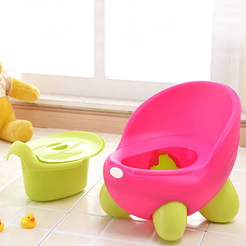 Dandan cartoon-designed baby toilet training stool in blue, made of PP plastic.