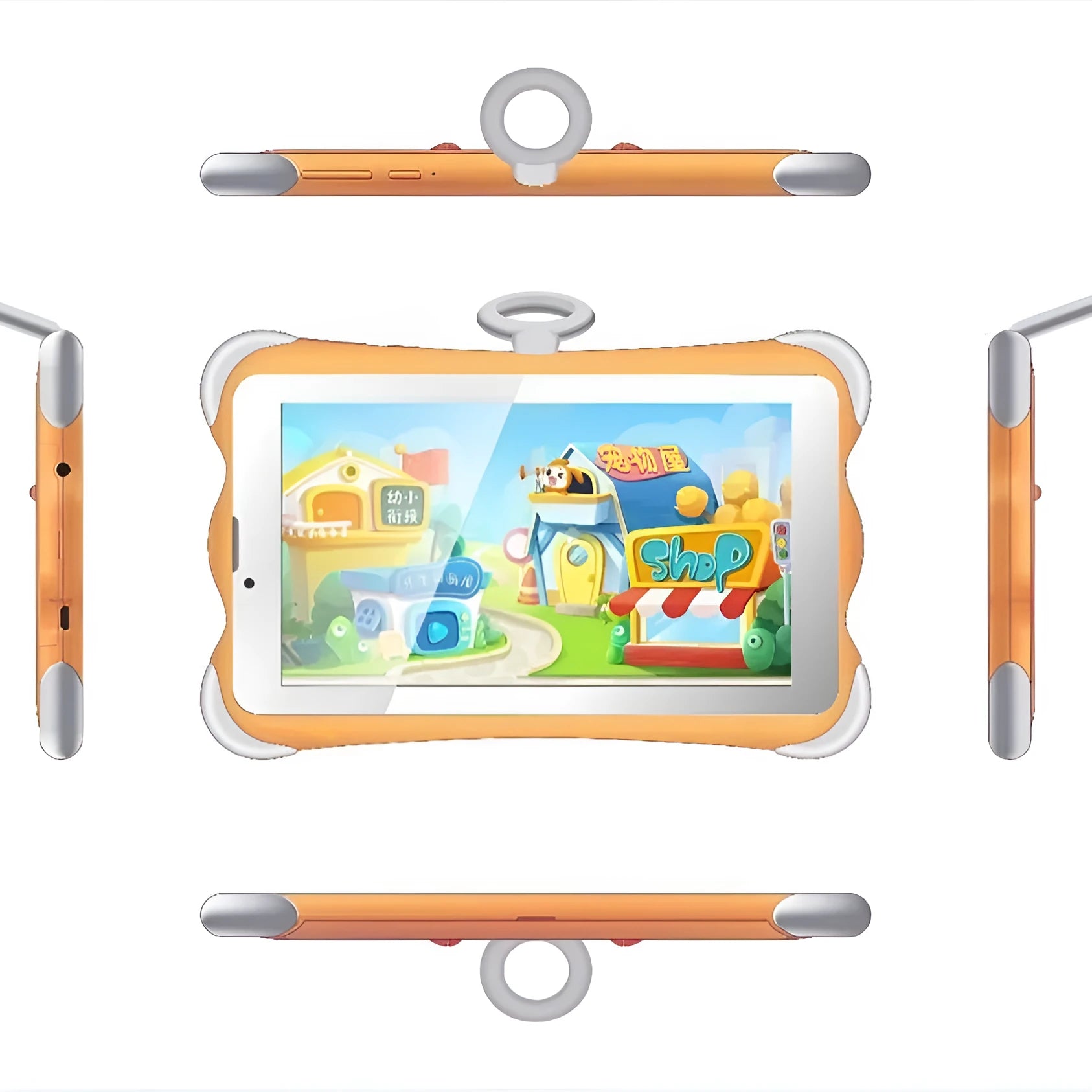 7-inch children's learning tablet in cartoon colours with stand and 3G calling
