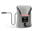 Grey Oxford cloth car USB baby bottle warmer with electronic temperature display and carry handle