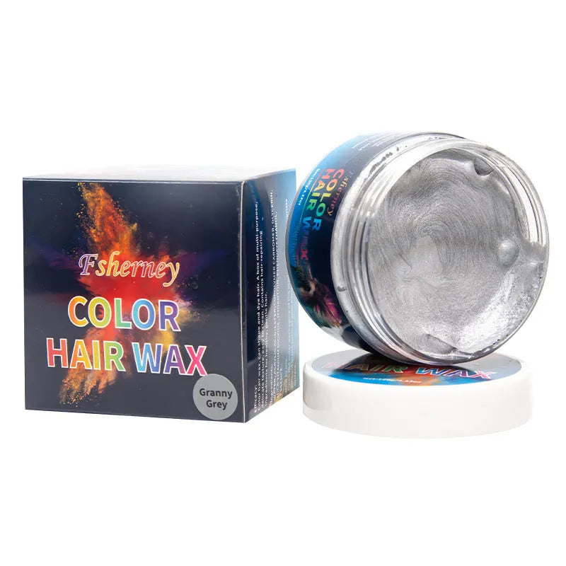 120g tub of hair styling clay shown in one of its nine colour options: Blue, Green, Orange, Purple, Red, Rose, White, Yellow, or Granny Grey.