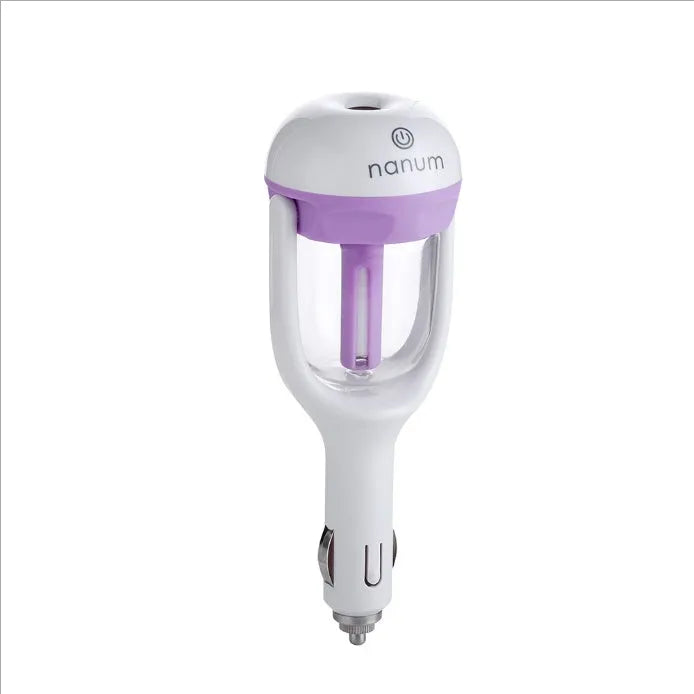 Portable car humidifier air purifier with essential oil diffuser in multiple colour options