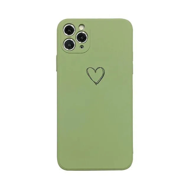 Silicone phone case for Apple iPhones in multiple solid colours including black, white, and pastel options