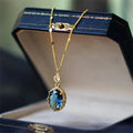 Gold geometric French retro necklace with electroplated finish on copper base material